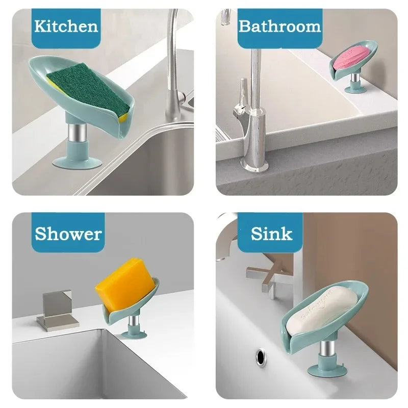 Leaf Drain Soap Dish – Suction Mount
