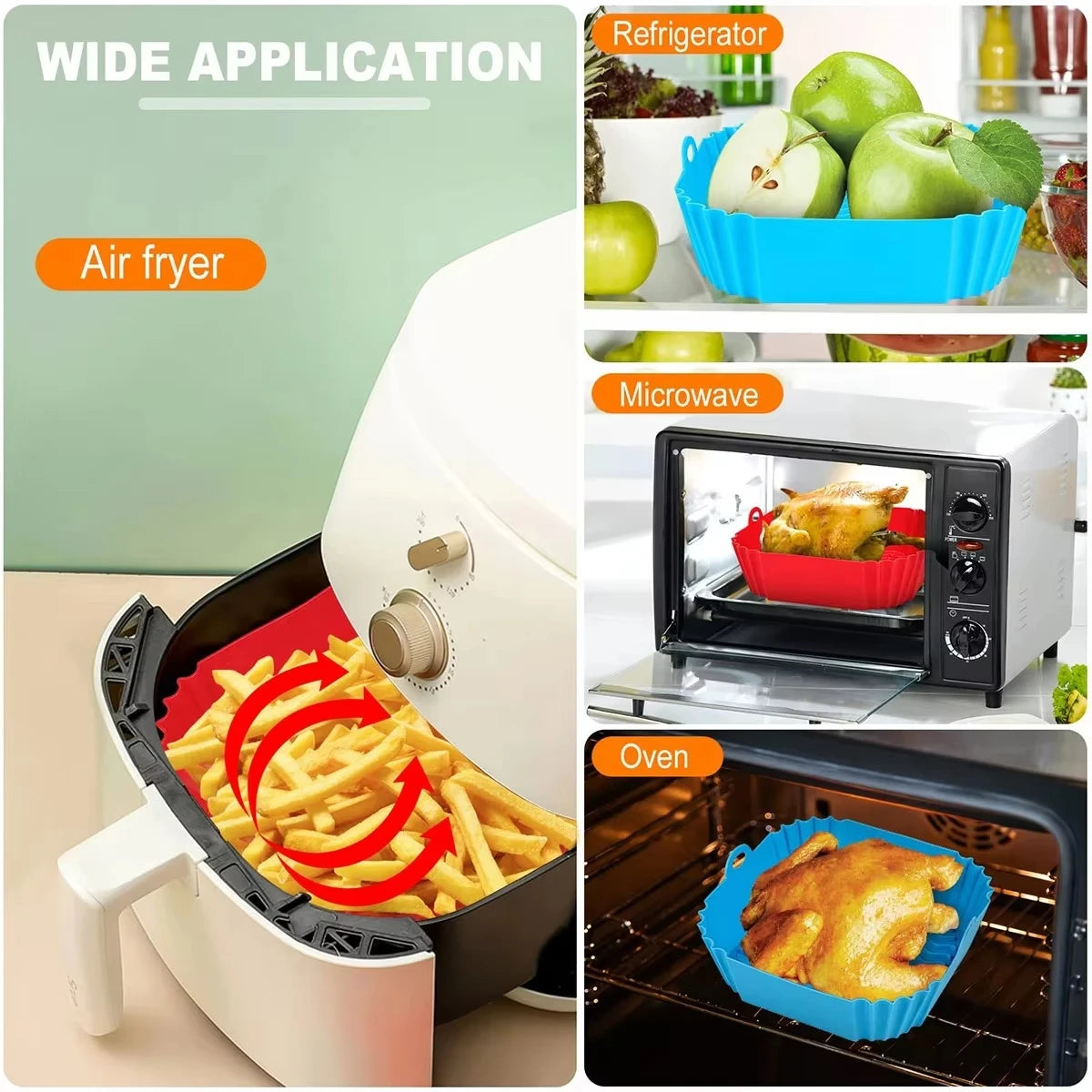 Reusable Silicone Air Fryer Liner Tray