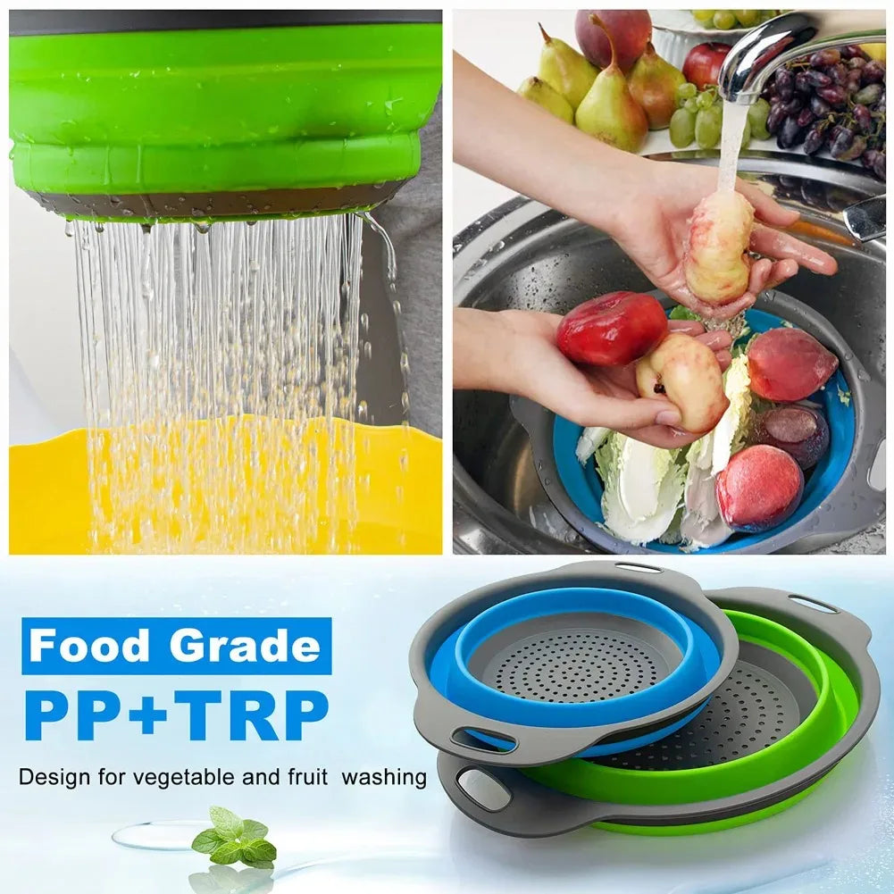 Collapsible Silicone Colander & Drain Basket