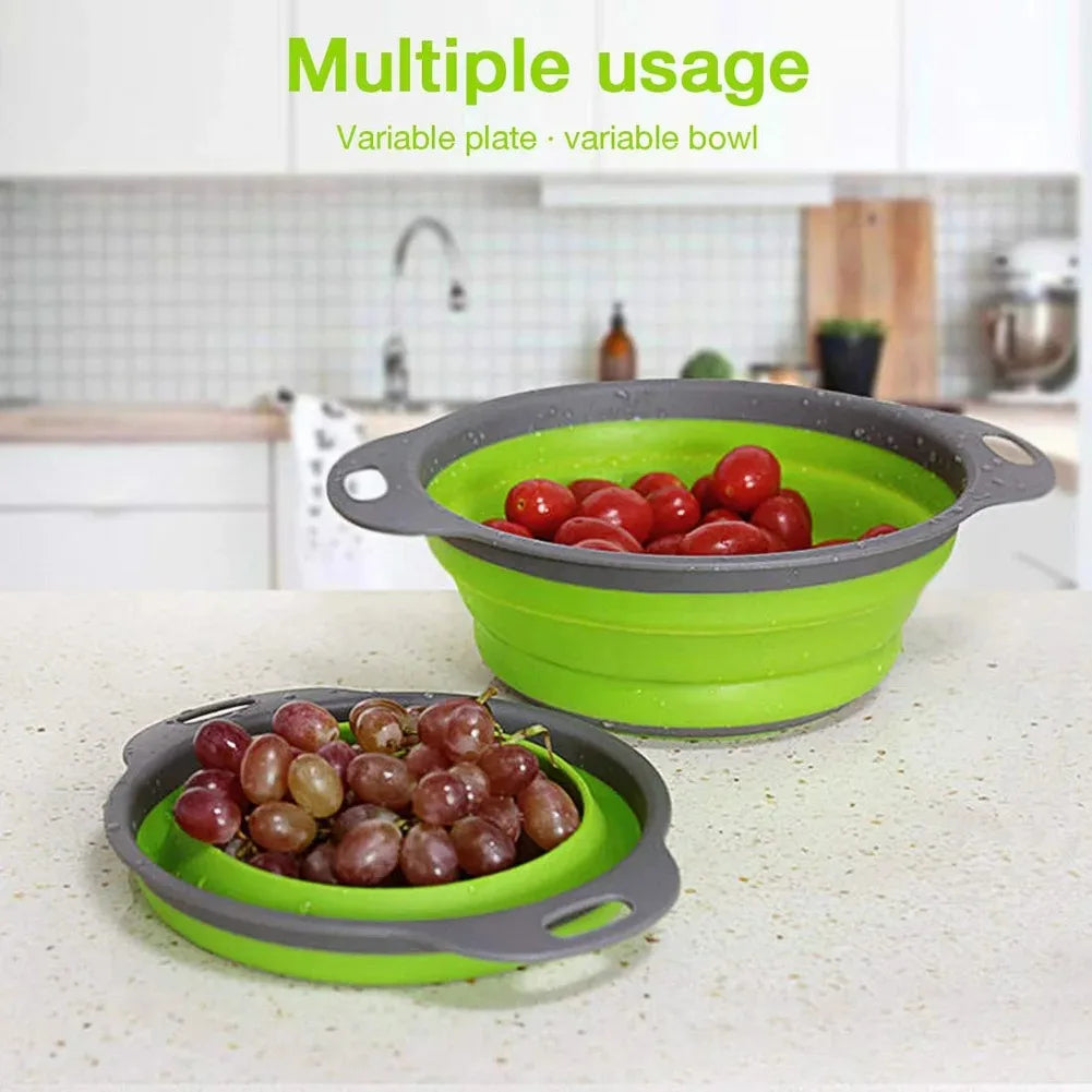 Collapsible Silicone Colander & Drain Basket