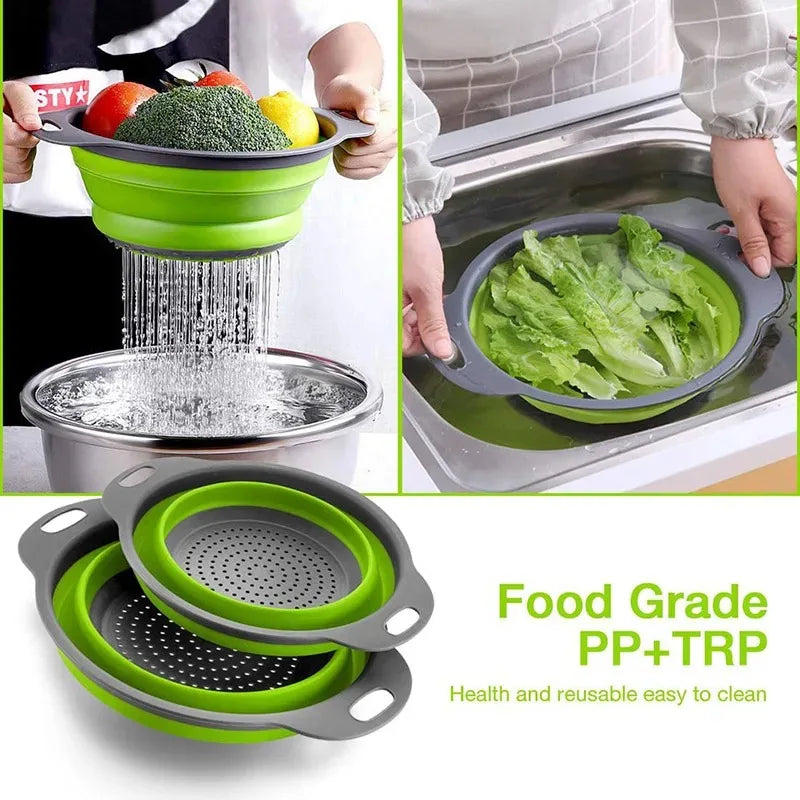 Collapsible Silicone Colander & Drain Basket