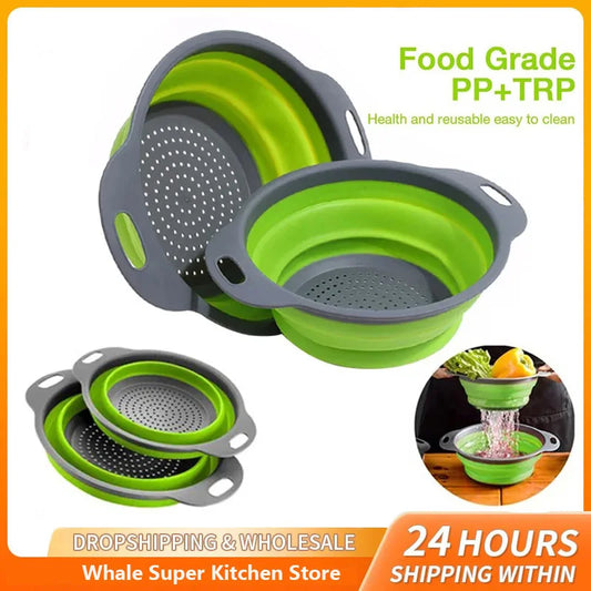 Collapsible Silicone Colander & Drain Basket