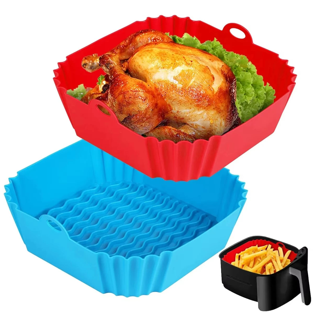 Reusable Silicone Air Fryer Liner Tray