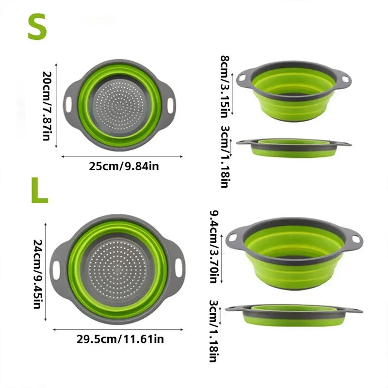 Collapsible Silicone Colander & Drain Basket