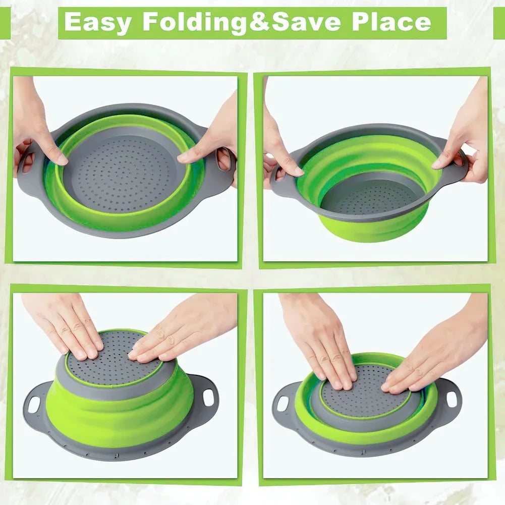 Collapsible Silicone Colander & Drain Basket